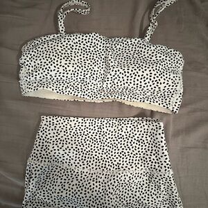 Black and White Polka Dot Two-Piece Set